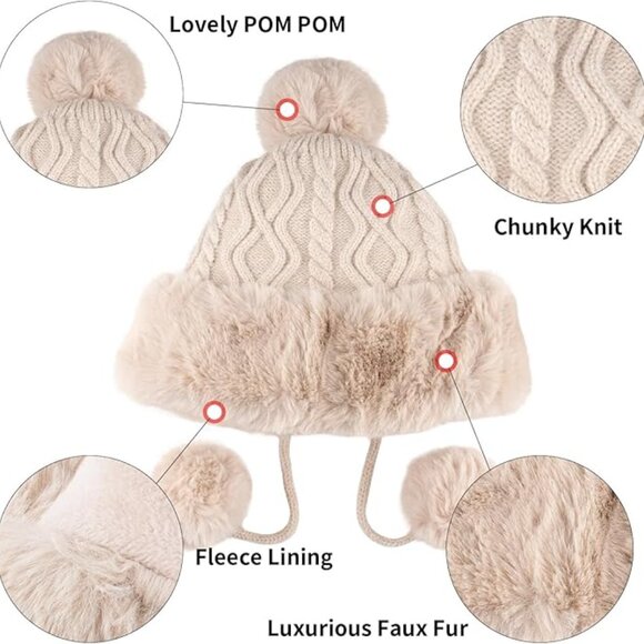Cute Pompom Slouchy Winter Hat - Picture 2 of 4